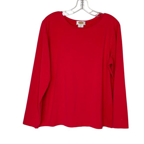 Talbots Wms XL Coral Long Sleeve Tee Shirt Stretchy Knit Layering Casual - Picture 1 of 4